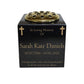 Granite Memorial Vase, Solid Granite, Cross, 6x6x6 Inches, 8KG, Includes Flower Pot Insert