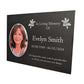 Photo Slate Memorial Plaque, Lilys, Add a Portrait & Personalised Text | 35×25cm (14×10”)