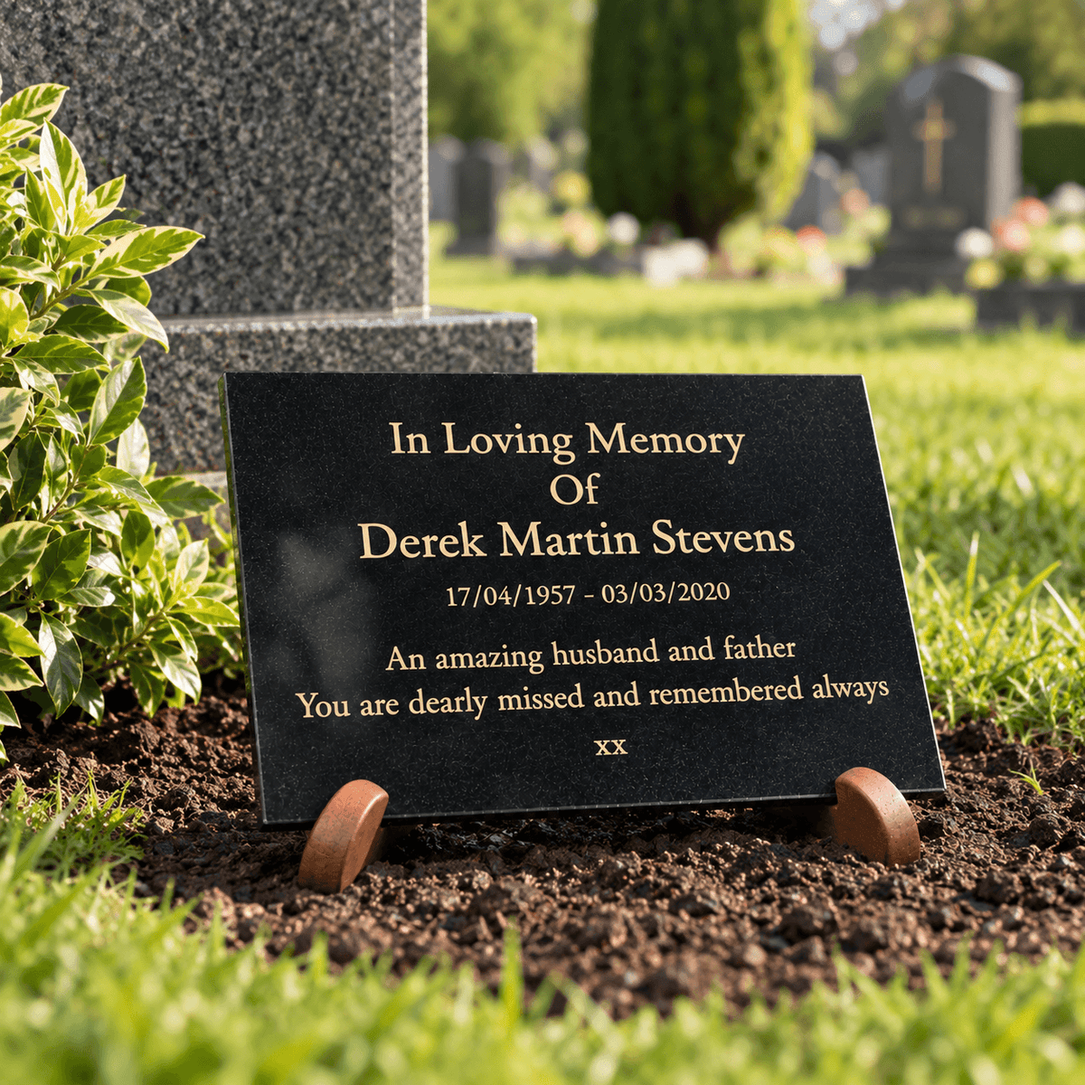 Granite Memorial Plaque, Personalised Engraved Tribute