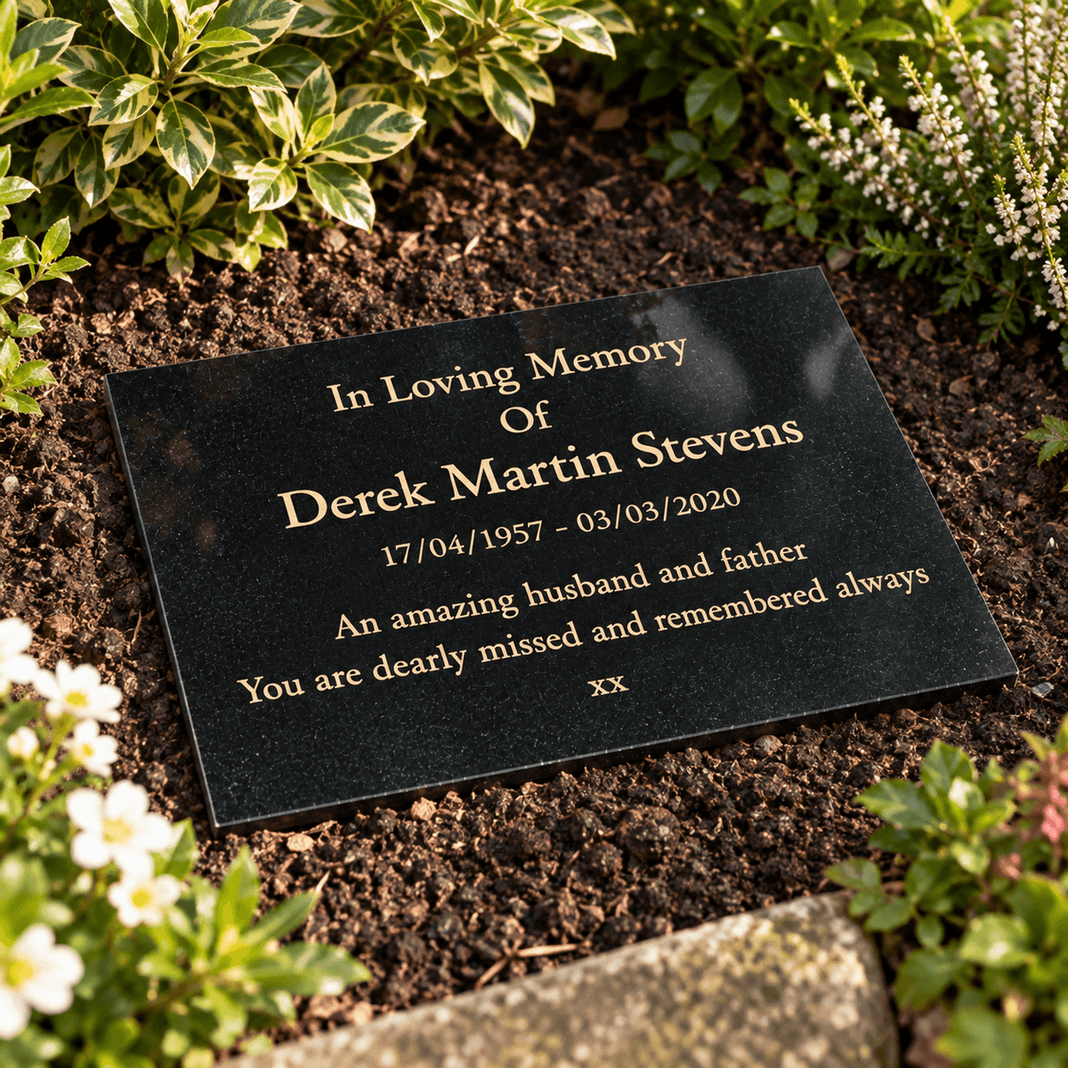Granite Memorial Plaque, Personalised Engraved Tribute