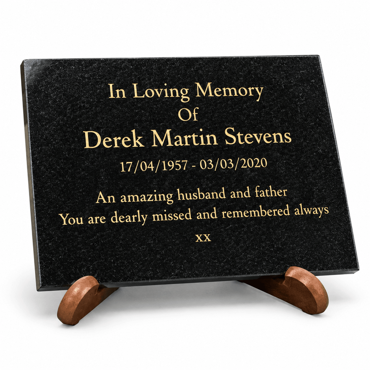 Granite Memorial Plaque, Personalised Engraved Tribute