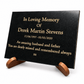 Granite Memorial Plaque, Personalised Engraved Tribute