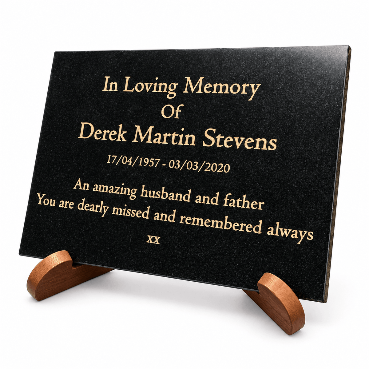 Granite Memorial Plaque, Personalised Engraved Tribute