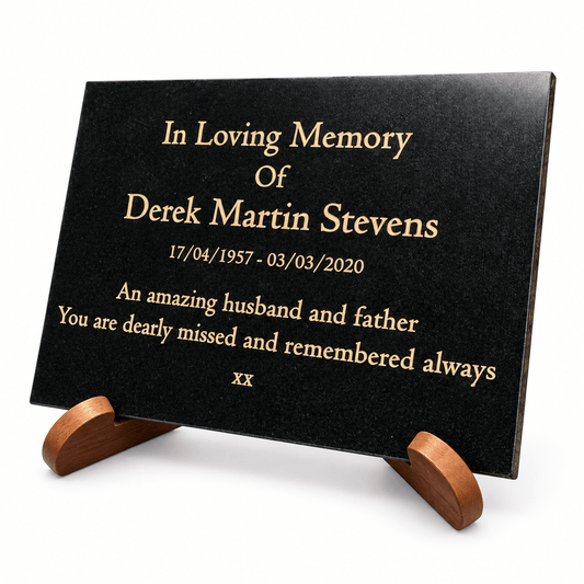 Granite Memorial Plaque, Personalised Engraved Tribute