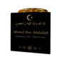 Granite Memorial Vase- Solid Granite – Free Personalised Gold Engraving, Islam 1 – Includes Metal Flower Pot Insert