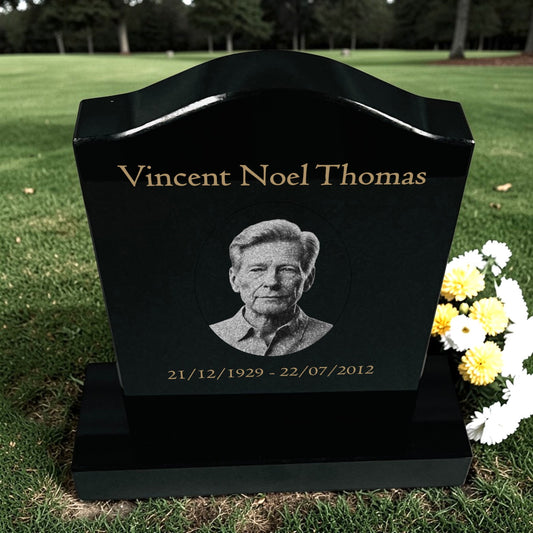 Granite Memorial Ogee Headstone Engraved Photo Free Personalised Engraving