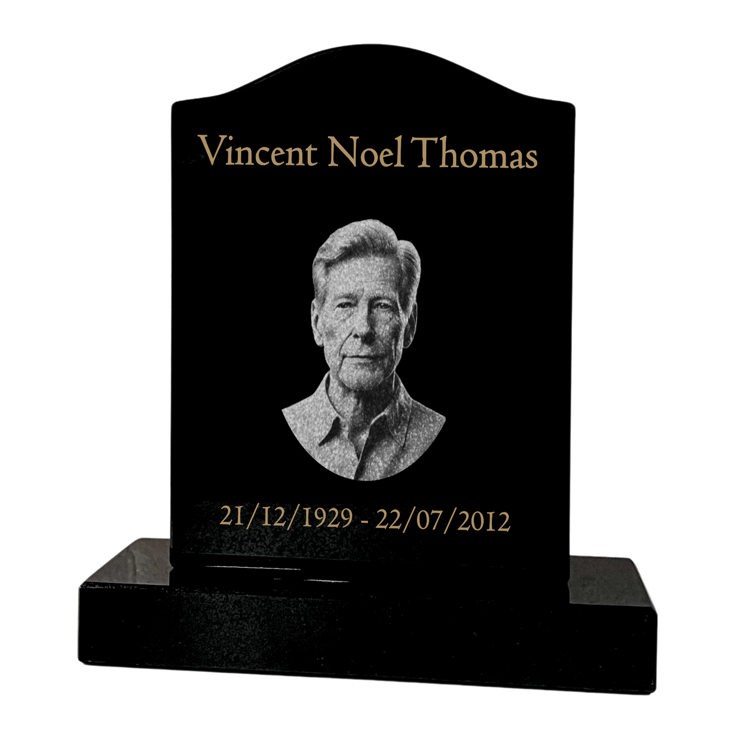 Granite Memorial Ogee Headstone Engraved Photo Free Personalised Engraving