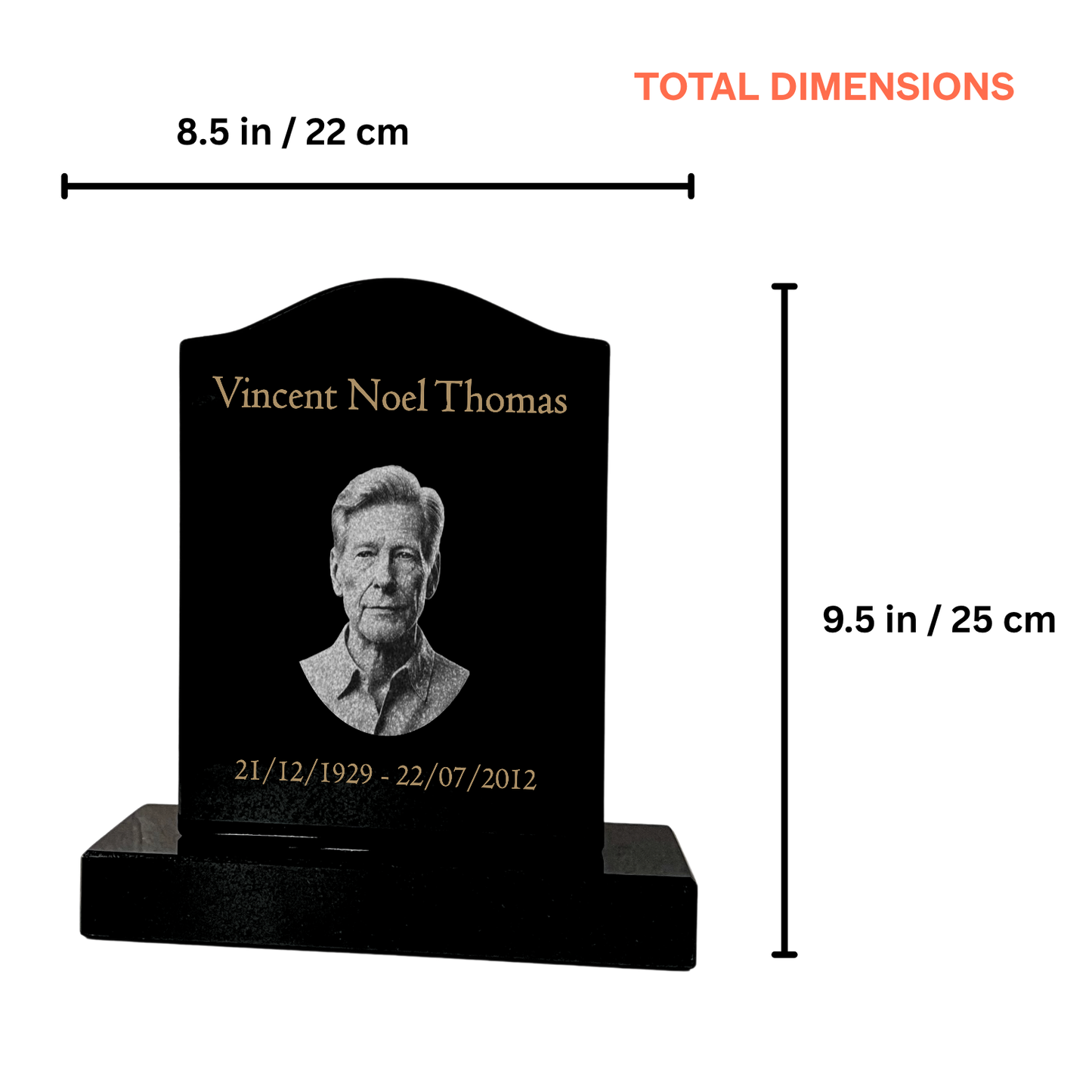 Granite Memorial Ogee Headstone Engraved Photo Free Personalised Engraving