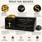 Granite Memorial Vase and Plaque Combination – Cross Design, Solid Granite (16x6x6”) with Flower Pot Insert
