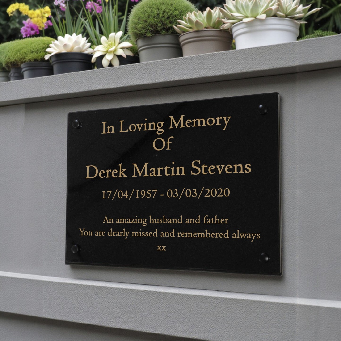 Granite Memorial Wall Mounted Plaque