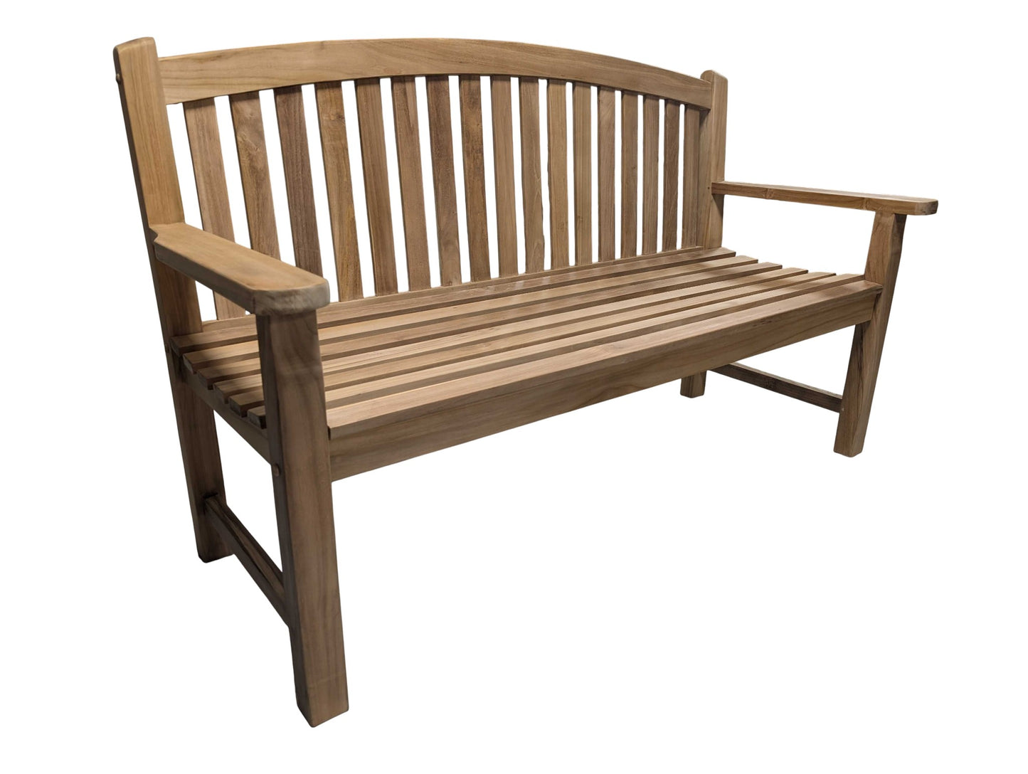 Bowback Teak Memorial Bench – Engraved Directly Into the Wood