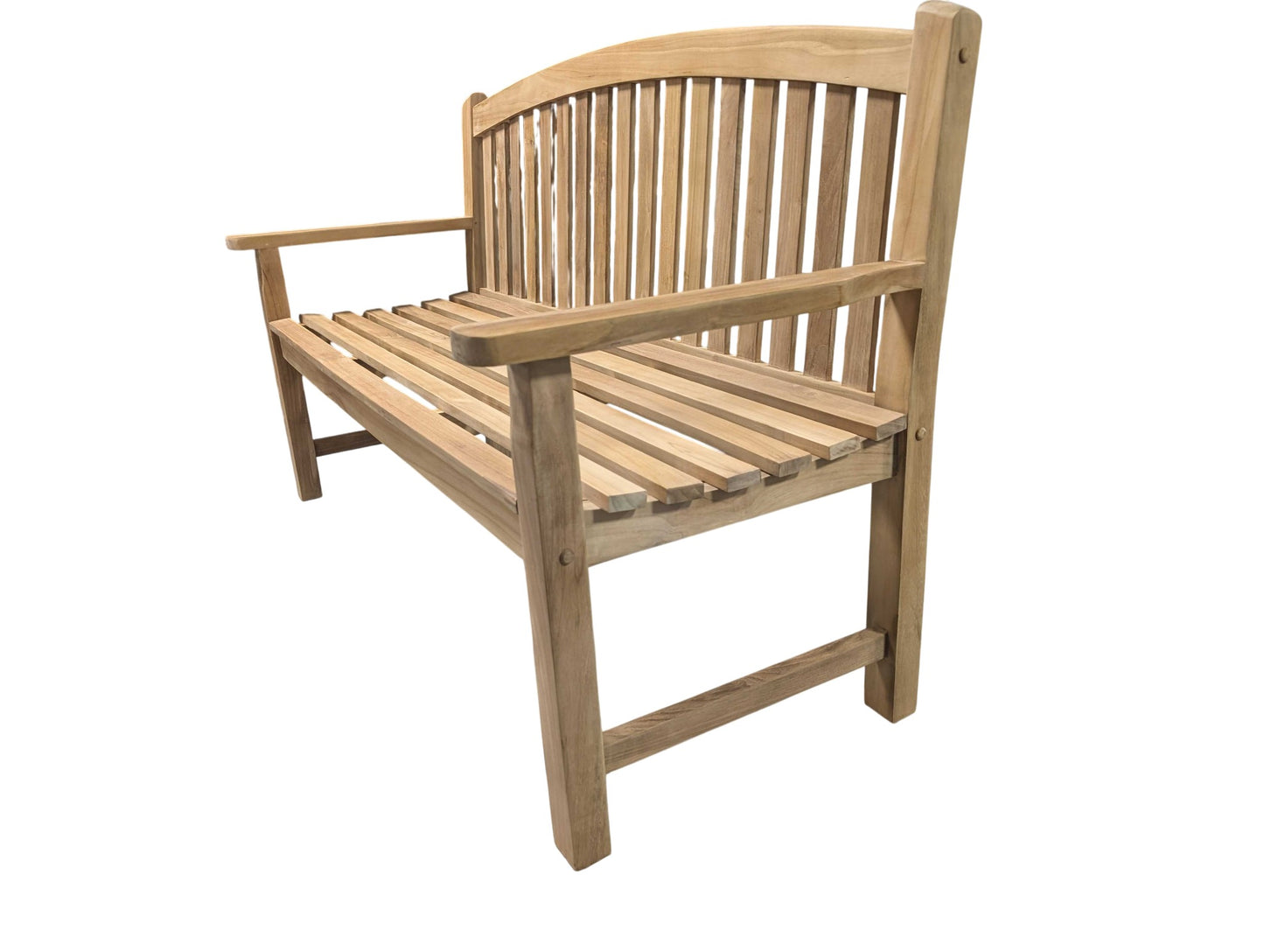 Bowback Teak Memorial Bench – Engraved Directly Into the Wood