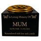 Granite Memorial Vase with Butterfly Design, Free Personalised Gold Engraving, Solid Granite 6 x 6 x 4 Inches