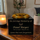 Granite Memorial Vase with Golf Design, Free Personalised Gold Engraving, Solid Granite 6 x 6 x 4 Inches