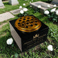 Granite Memorial Vase with Mosque Design, Free Personalised Gold Engraving, Solid Granite 6 x 6 x 4 Inches