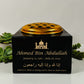 Granite Memorial Vase with Mosque Design, Free Personalised Gold Engraving, Solid Granite 6 x 6 x 4 Inches