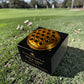 Granite Memorial Vase with Sunset Design, Free Personalised Gold Engraving, Solid Granite 6 x 6 x 4 Inches
