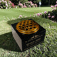 Granite Memorial Vase with Swan Design 1, Free Personalised Gold Engraving, Solid Granite 6 x 6 x 4 Inches