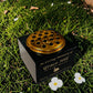 Granite Memorial Vase with Swan Design 2, Free Personalised Gold Engraving, Solid Granite 6 x 6 x 4 Inches