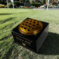 Granite Memorial Vase with Swan Design 2, Free Personalised Gold Engraving, Solid Granite 6 x 6 x 4 Inches