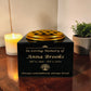 Granite Memorial Vase with Tree of Life Design, Free Personalised Gold Engraving, Solid Granite 6 x 6 x 4 Inches