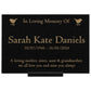 Granite Memorial Plaque, Robin Design, Personalised Engraved Tribute