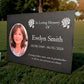 Photo Slate Memorial Plaque, Roses, Add a Portrait & Personalised Text | 35×25cm (14×10”)