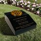 Black Granite Sloping Memorial Desk with Vase for Two Names Free Personalised Gold Engraving