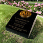 Black Granite Sloping Memorial Desk with Vase for Two Names Free Personalised Gold Engraving