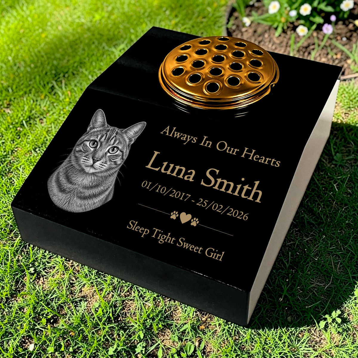 Cat Memorial Granite Photo Desk