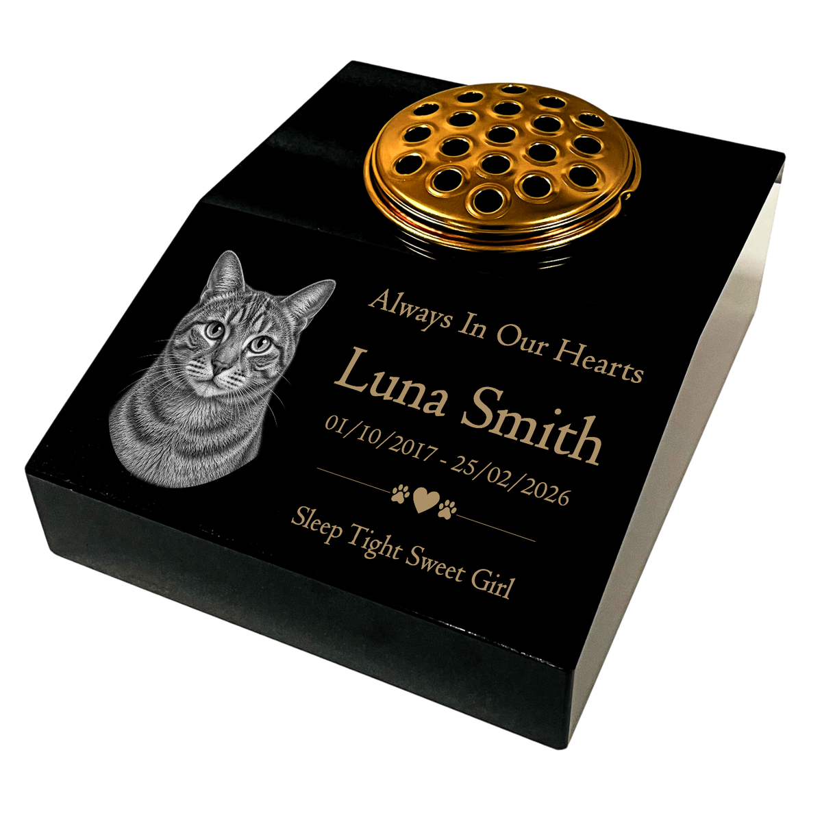 Cat Memorial Granite Photo Desk