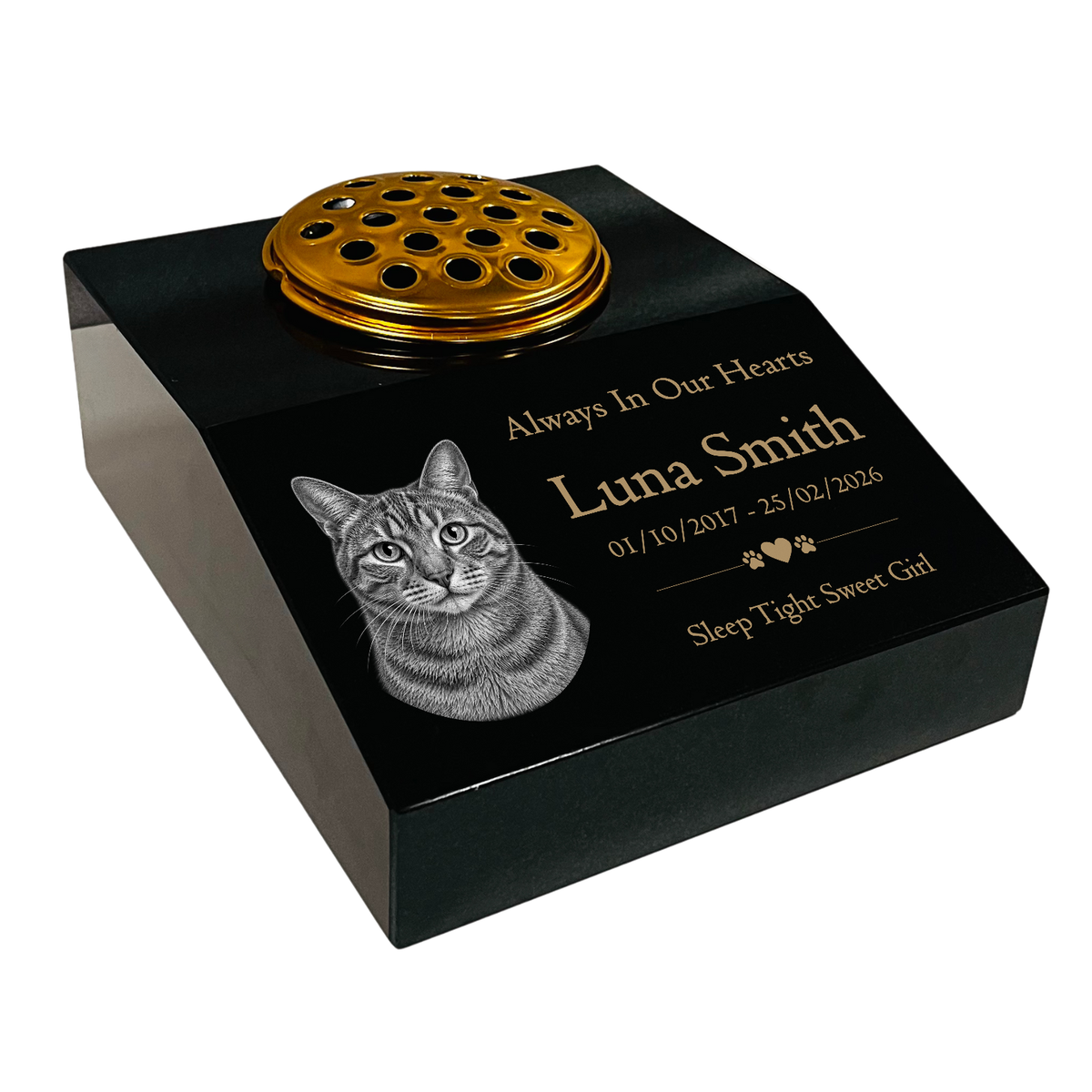 Cat Memorial Granite Photo Desk