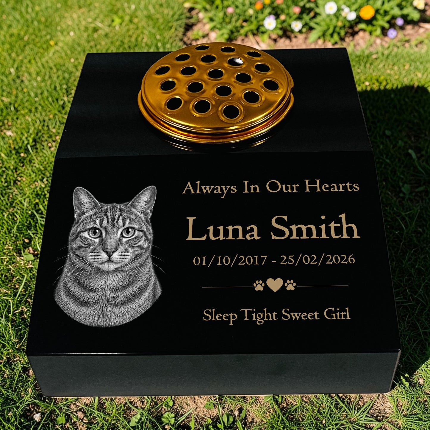 Cat Memorial Granite Photo Desk