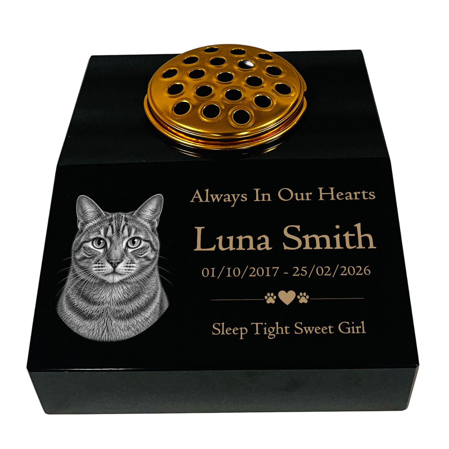 Cat Memorial Granite Photo Desk