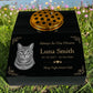 Cat Memorial Granite Photo Desk - Floral Design