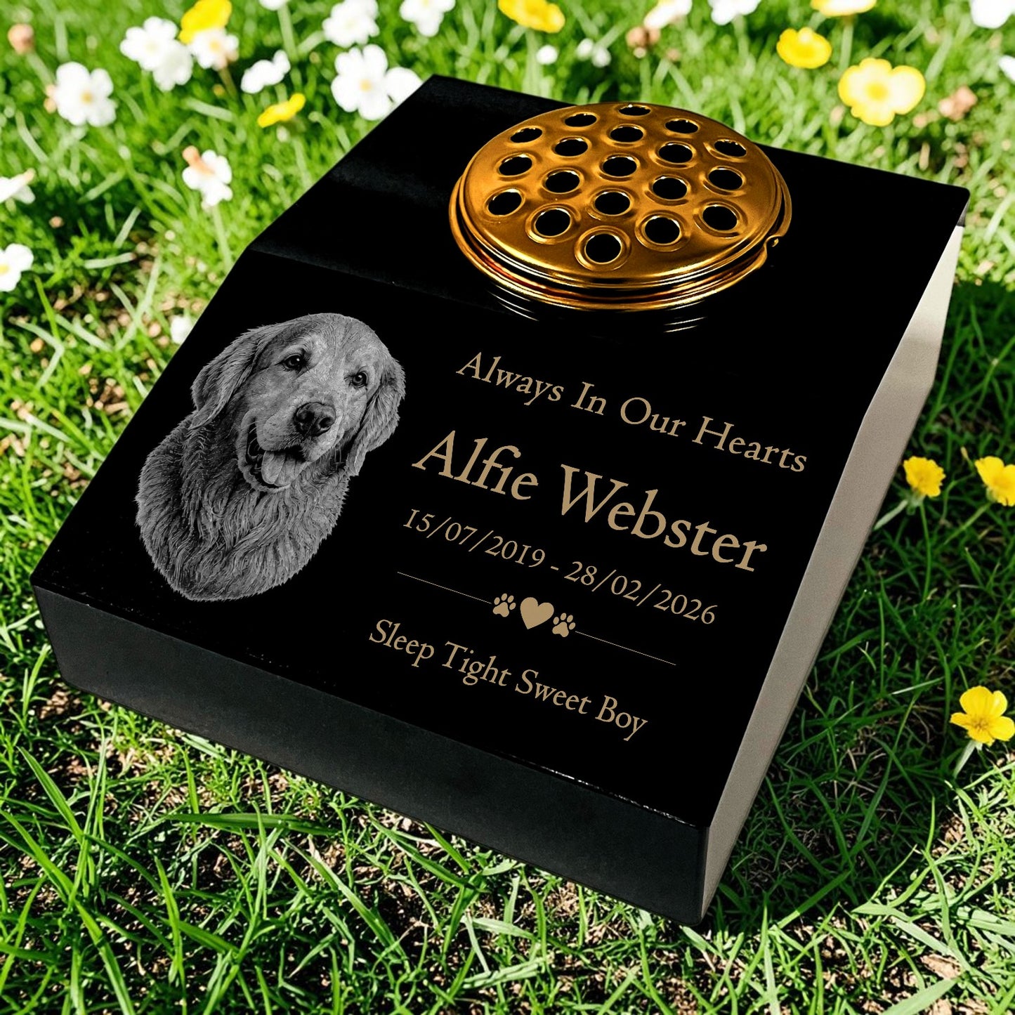 Dog Memorial Granite Photo desk