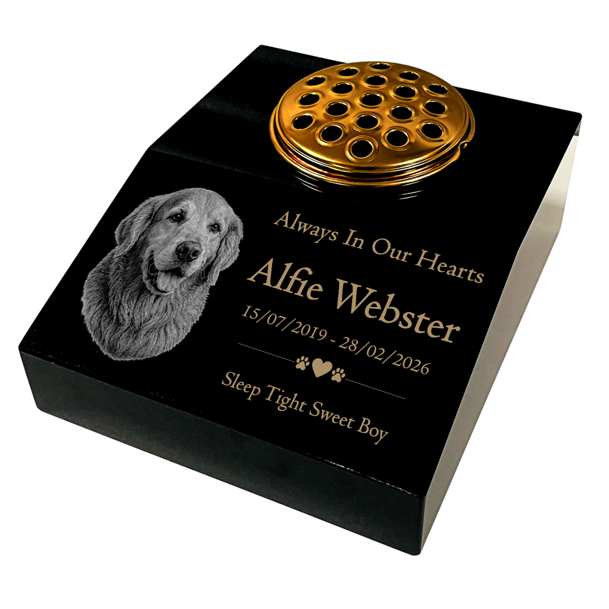 Dog Memorial Granite Photo desk