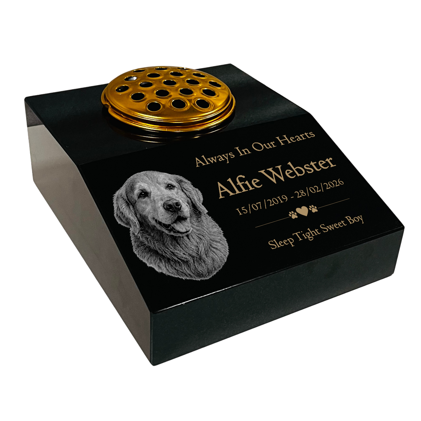 Dog Memorial Granite Photo desk