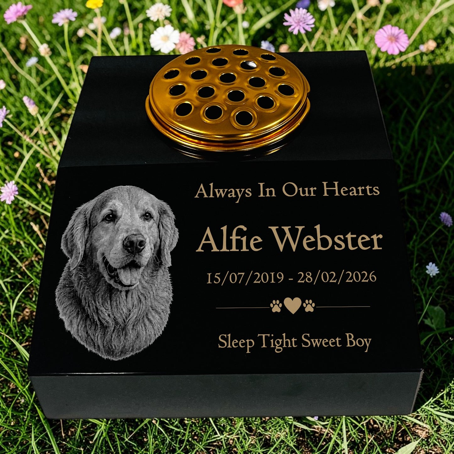Dog Memorial Granite Photo desk