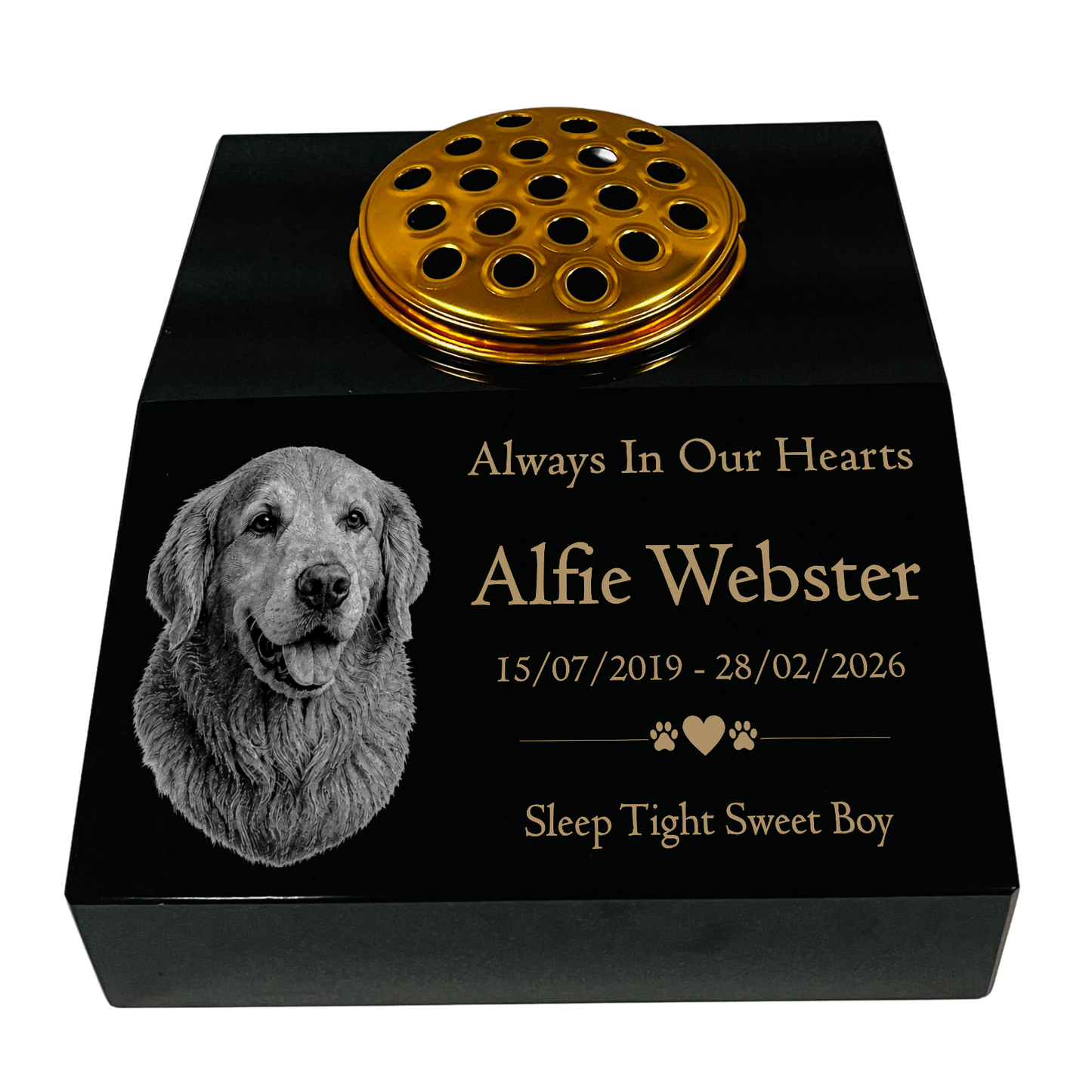 Dog Memorial Granite Photo desk