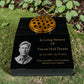 Black Granite Sloping Memorial Desk with Vase Engraved Photo Free Personalised Gold Engraving