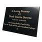 Granite Memorial Plaque, Personalised, Stand Included