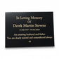 Granite Memorial Plaque, Personalised, Stand Included