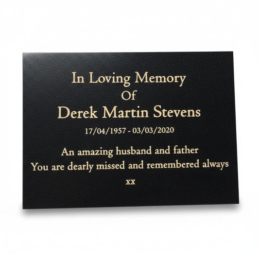 Granite Memorial Plaque, Personalised, Stand Included