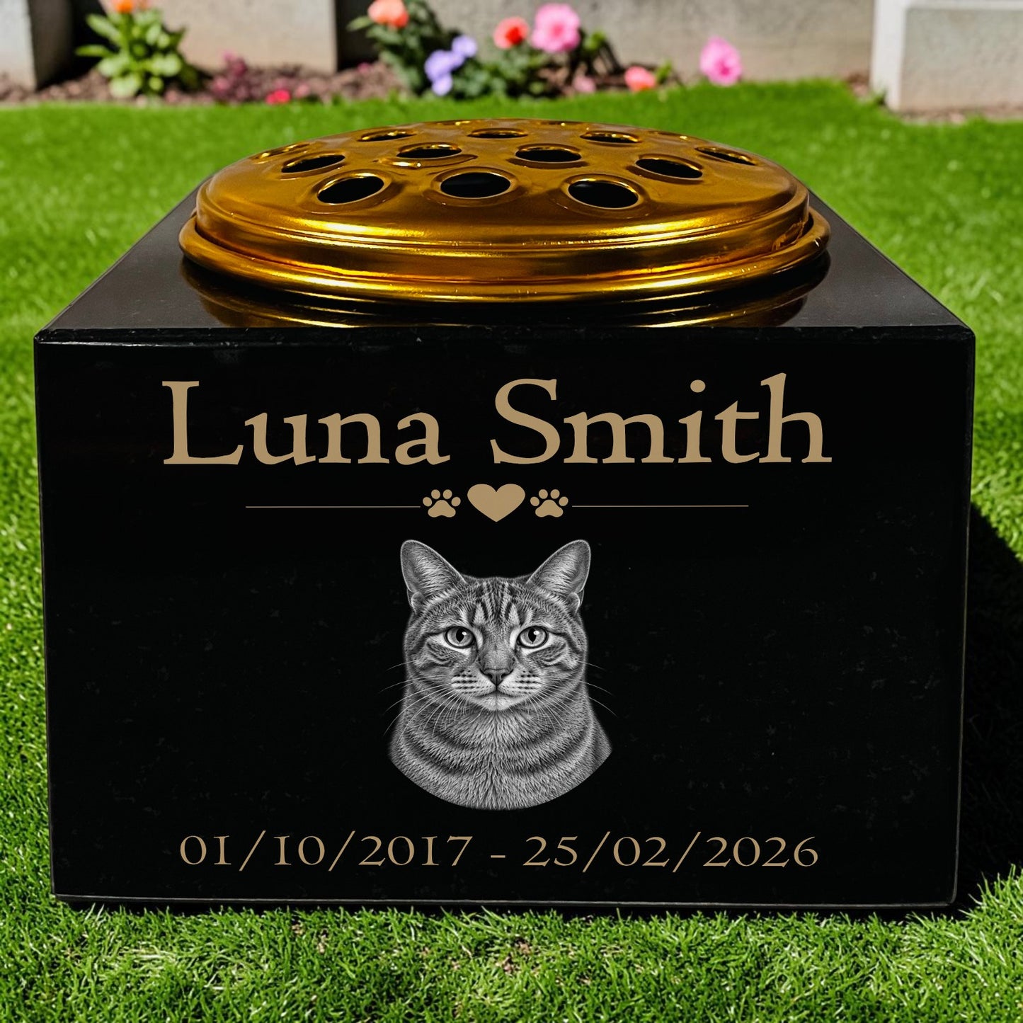 Cat Memorial Granie Photo Small Vase