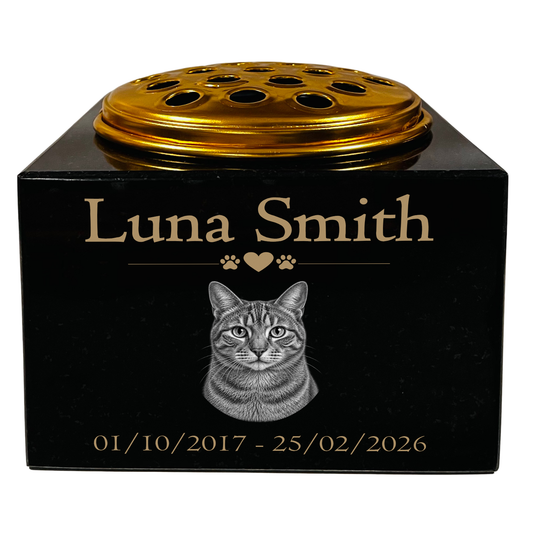Cat Memorial Granie Photo Small Vase