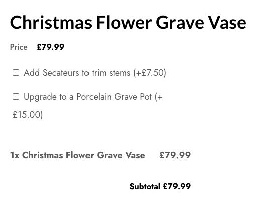 Christmas Flower Grave Vase