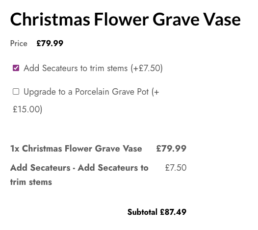 Christmas Flower Grave Vase