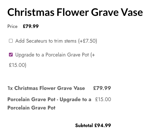 Christmas Flower Grave Vase