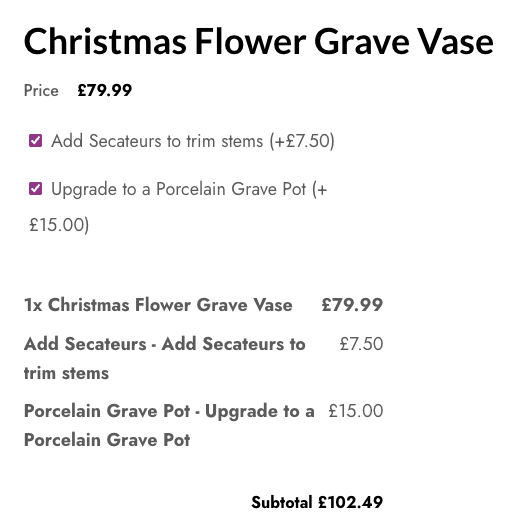 Christmas Flower Grave Vase